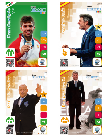 Cromos de judo de 4 VIPs que han venido a nuestro reto nexpress
